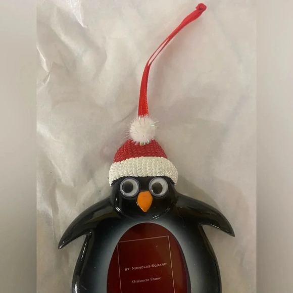 5/$20 St. Nicholas Square Christmas Santa Penguin 4” Picture Frame Ornament - Picture 2 of 4